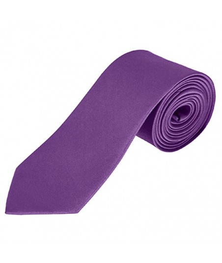 7 cm Mørk Lilla Slips - Ens Farvet