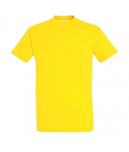 Kortærmet Bomuld Herre T-shirt - Ens Farvet - GUL