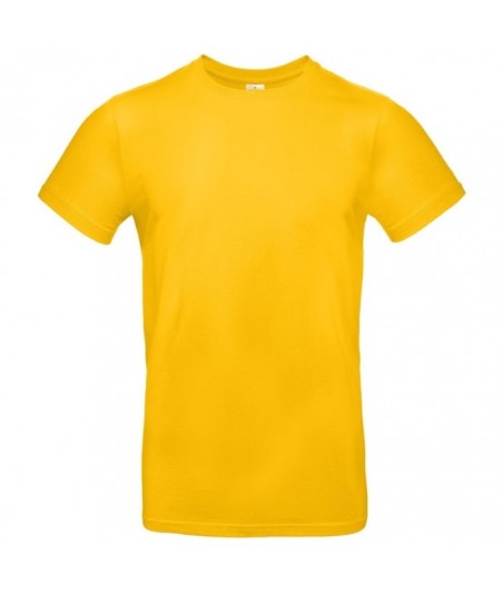 Kortærmet Bomuld Herre T-shirt - Ens Farvet - GUL