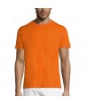 Kortærmet Bomuld Herre T-shirt - Ens Farvet - ORANGE