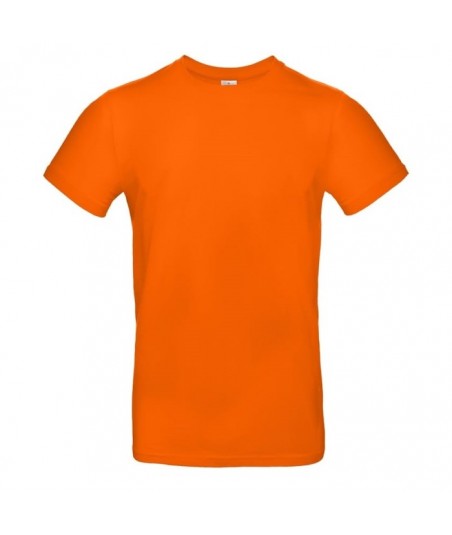 Kortærmet Bomuld Herre T-shirt - Ens Farvet - ORANGE