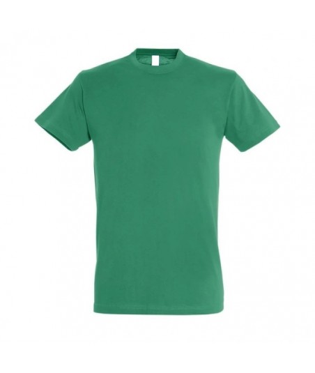 Kortærmet Bomuld Herre T-shirt - Ens Farvet - GRØN