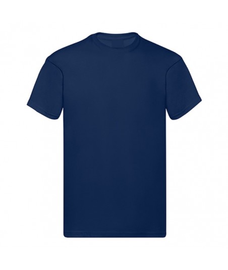 Kortærmet Bomuld Herre T-shirt - Ens Farvet - MØRKEBLÅ