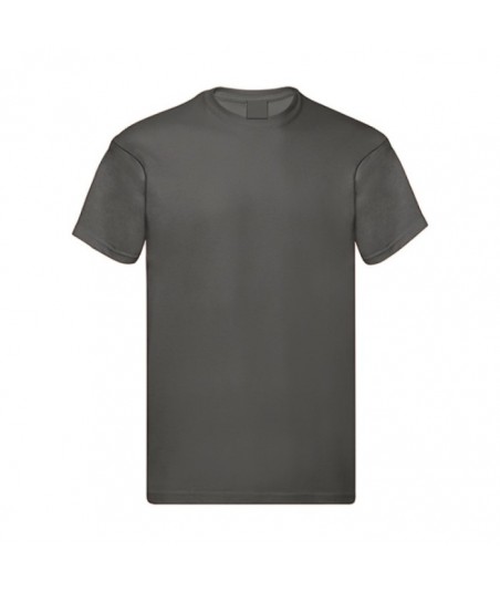 Kortærmet Bomuld Herre T-shirt - Ens Farvet - MØRKEGRÅ