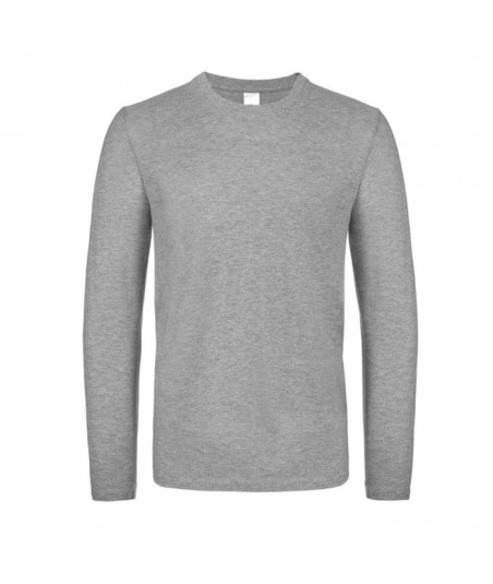 Langærmet Herre T-shirt - Melange Grå / Lysegrå